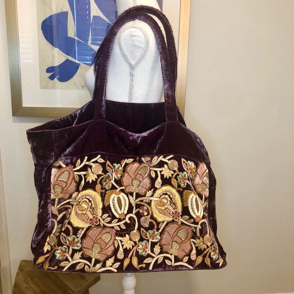 Anke Drechsel Handmade Velvet and Embroidered Tote - Picture 9 of 16
